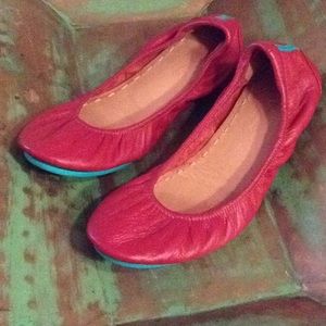 Yikes Red And Turquoise Ballet Flats